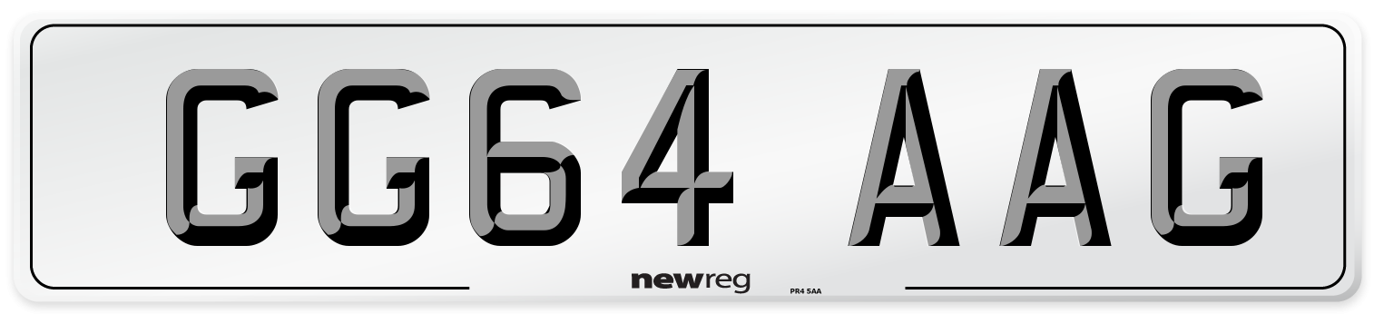 GG64 AAG Number Plate from New Reg